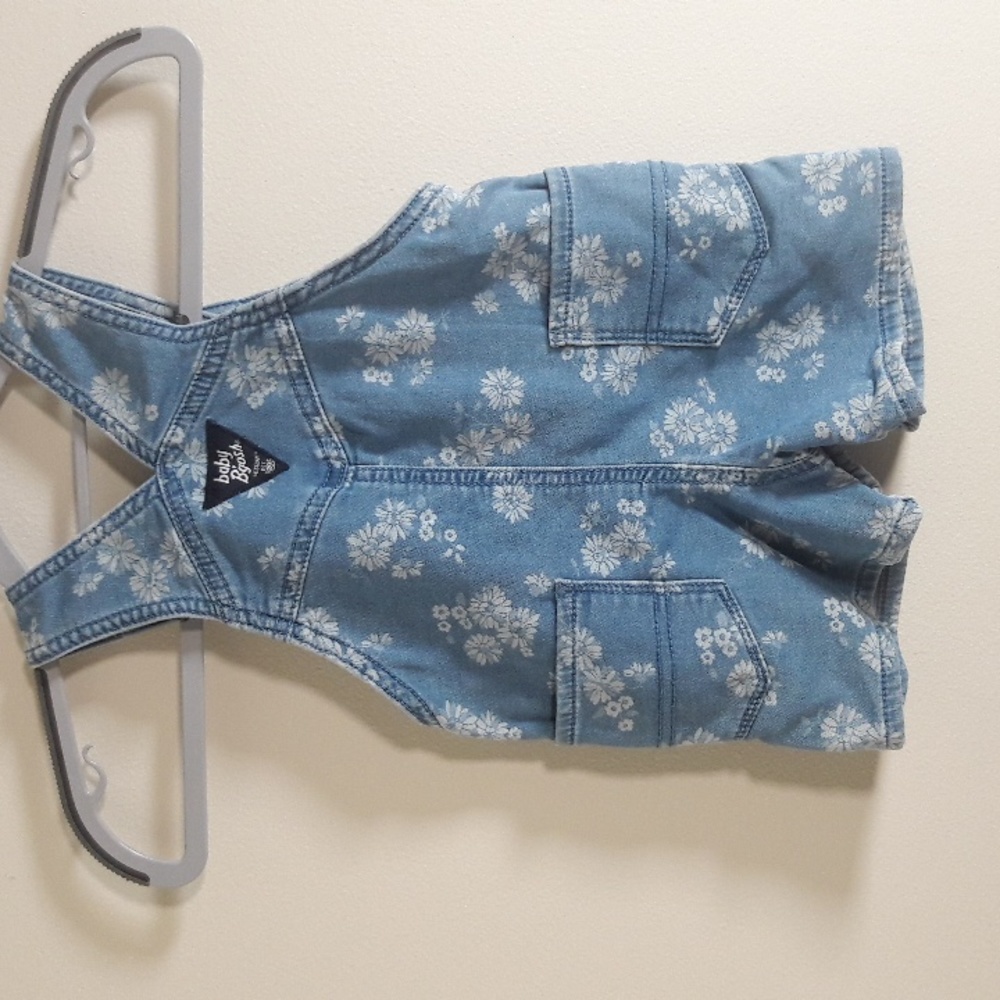 baby B'gosh girl's denim overall shorts floral print 18M - Picture 5 of 11